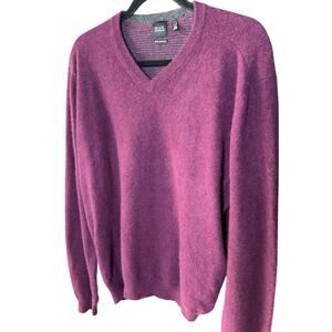 0110 Black Saks Fifth Avenue Cashmere V Neck Sweater XL